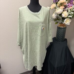 Carhartt 4XL Green Heather Loose Fit Pocket Workwear T-Shirt Heavyweight